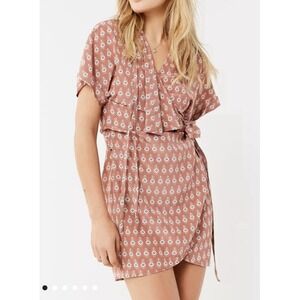 SIR the Label Women's Florence 100%‎ Silk Wrap Dress Size 0 US Size 2 Mini Boho